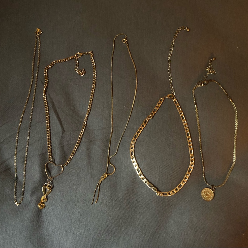 5 gold necklaces